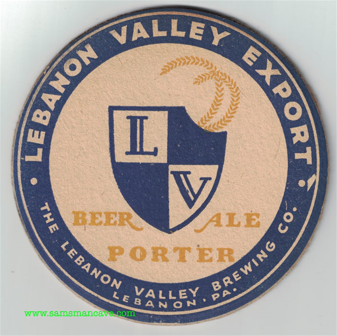Lebanon Valley Beer Ale Porter Coaster