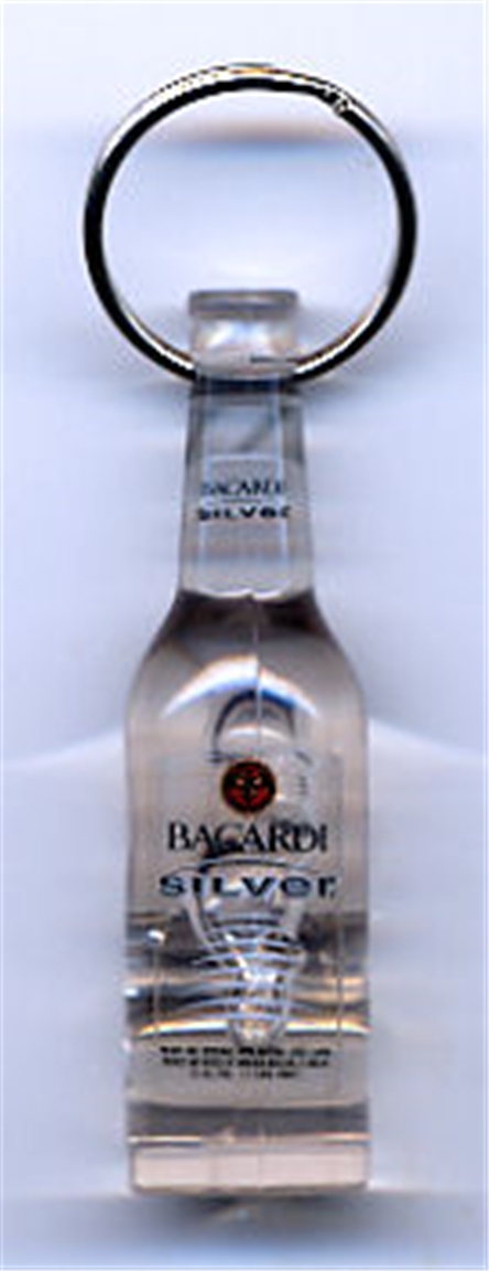 Bacardi Silver Bottle Opener Keychain