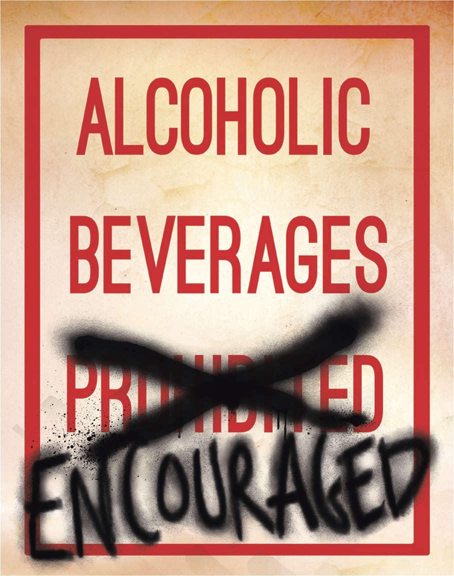 Alcoholic Beverages Metal Sign