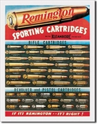 Remington Cartridges Metal Sign