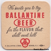Ballantine Beer We Invite You Beer Coaster
