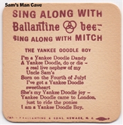 Ballantine Sing Along Yankee Doodle Boy Beer Coaster