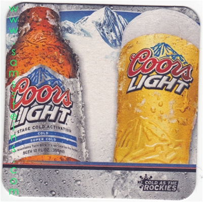 Coors Light Cold As Rockies Beer Coaster