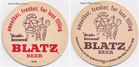 Blatz Smoother Round Beer Coaster