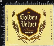 Golden Velvet Premium Beer Label