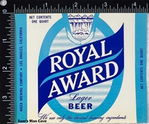 Royal Award Lager Beer Label