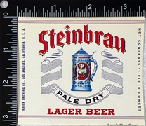 Steinbrau Pale Dry Lager Beer Label
