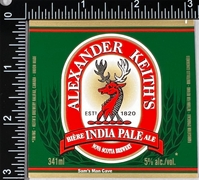 Alexander Keith's India Pale Ale Label