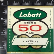 Labatt 50 Biere Ale F Bernard Label 