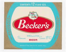 Becker's Beer Label
