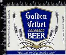 Golden Velvet Colorado Beer Label