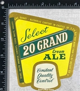 20 Grand Select Cream Ale Label