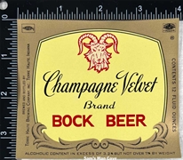 Champagne Velvet Bock Beer Label