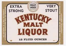 Kentucky Malt Liquor Beer Label
