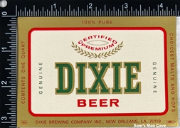 Dixie Beer Label