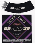 98 Rock 25 Silver Lager Beer Label with neck