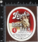 Stroh's Bock Beer Label