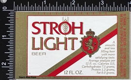 Stroh Light Beer Label