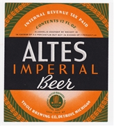 Altes Imperial IRTP Beer Label