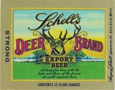 Schell's Deer Brand Export Beer Label