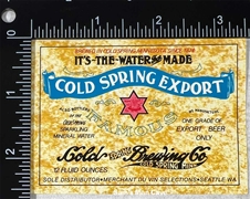 Cold Spring Export Beer Label