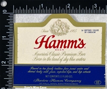 Hamm's Beer Label