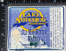 Lake Superior Old Man Winter Warmer Sticker Label