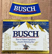 Busch Iowa Refund Beer Label
