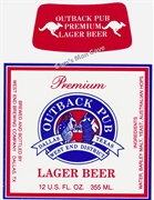 Outback Pub Lager Beer Label with neck