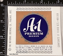 National Brewing A-1 Premium Beer Label