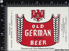 Old German Brand Beer Label