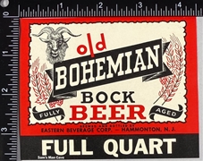 Old Bohemian Bock Beer Label