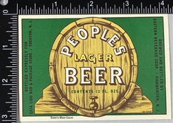 Peoples Lager Beer Label