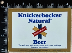 Knickerbocker Natural Beer Label