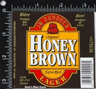JW Dundee's Honey Brown Lager Label