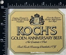 Koch's Golden Anniversary Beer Label