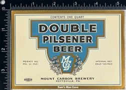Mount Carbon Double Pilsener Beer IRTP Label