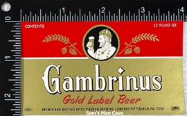 Gambrinus Gold Label Beer Label