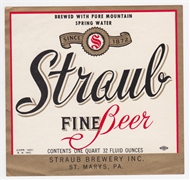 Straub Fine Beer Label