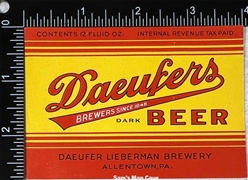 Daeufers Dark IRTP Beer Label