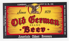 Yuengling Old German Beer Label