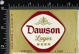 Dawson Lager Beer Label