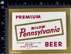 Bilow Pennsylvania Premium Beer Label