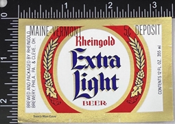 Rheingold Extra Light Beer Label