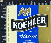 Koehler Sixteen Beer Label