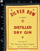 Silver Bow Distilled Dry Gin Label