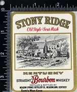 Stony Ridge Straight Bourbon Whiskey Label