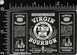 Virgin Bourbon 107 Proof Whiskey Label