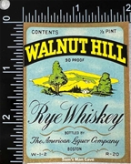 Walnut Hill Rye Whiskey Label