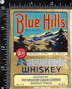 Blue Hills Whiskey Label
